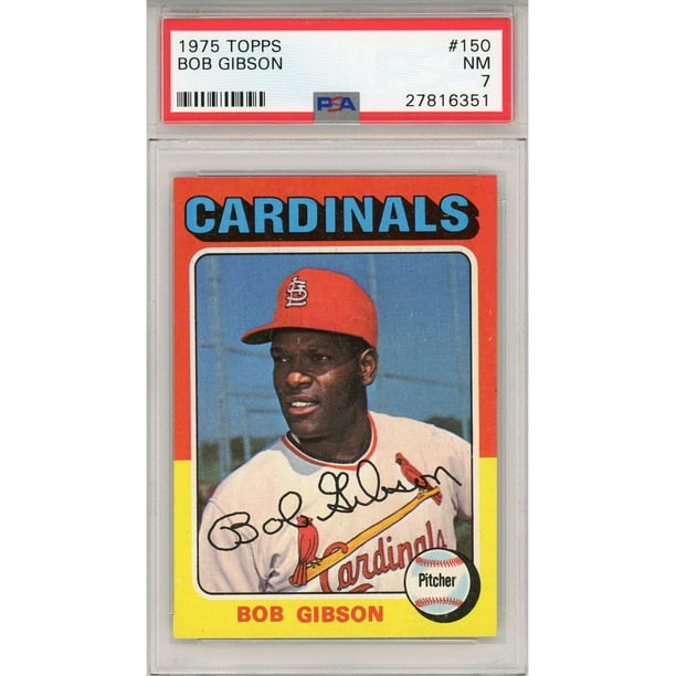 Stored in a Protective Plastic Display Case!! Bob Gibson 1975 Topps Baseball Card # 150 Louis Cardinals St